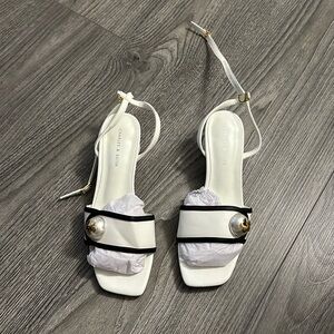 Pearl Detail White Heels